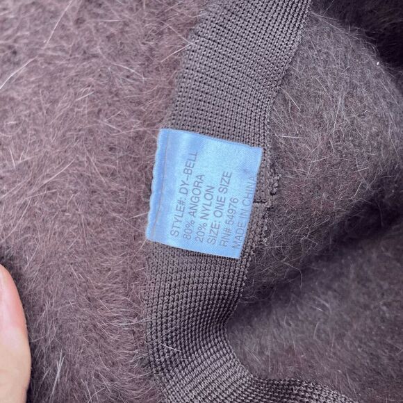 Vintage 80% Angora Brown Fuzzy Bucket Hat – One Size Fits Most - Picture 4 of 7